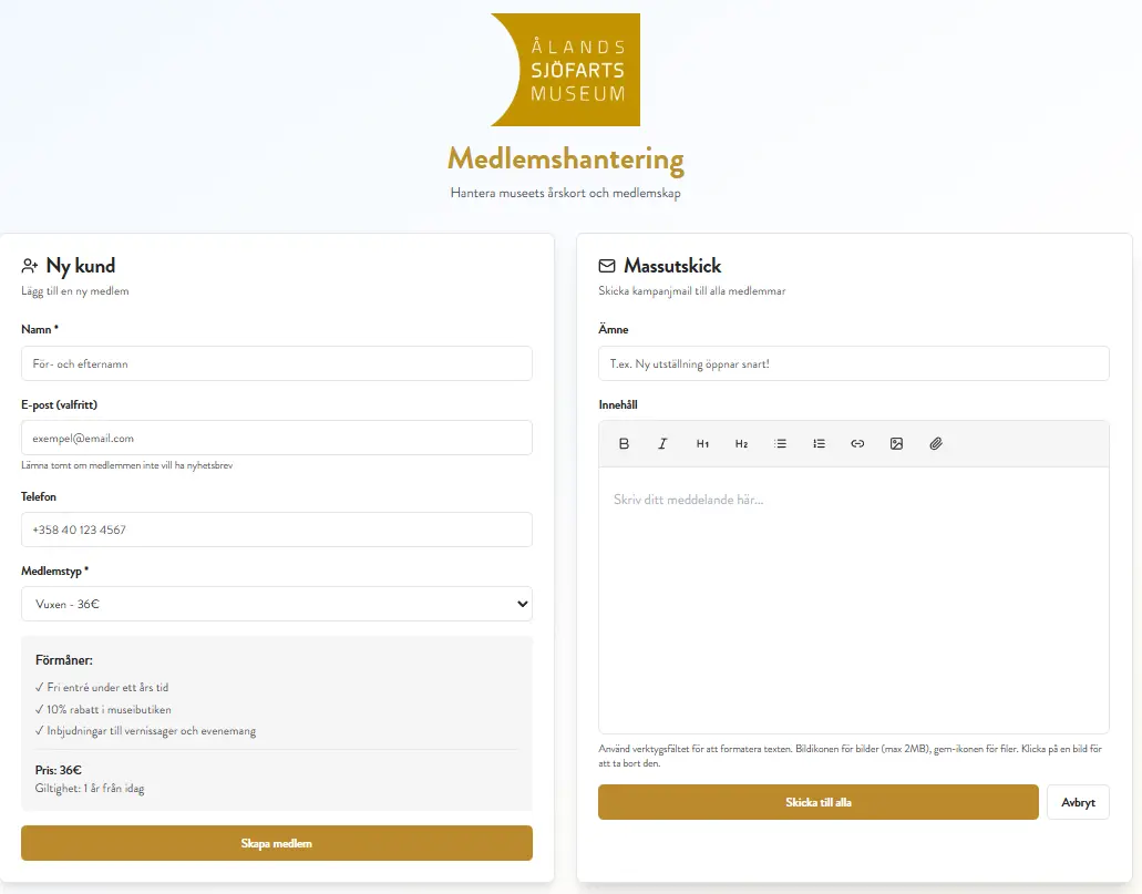 Förhandsvisning av digitalt medlemskort