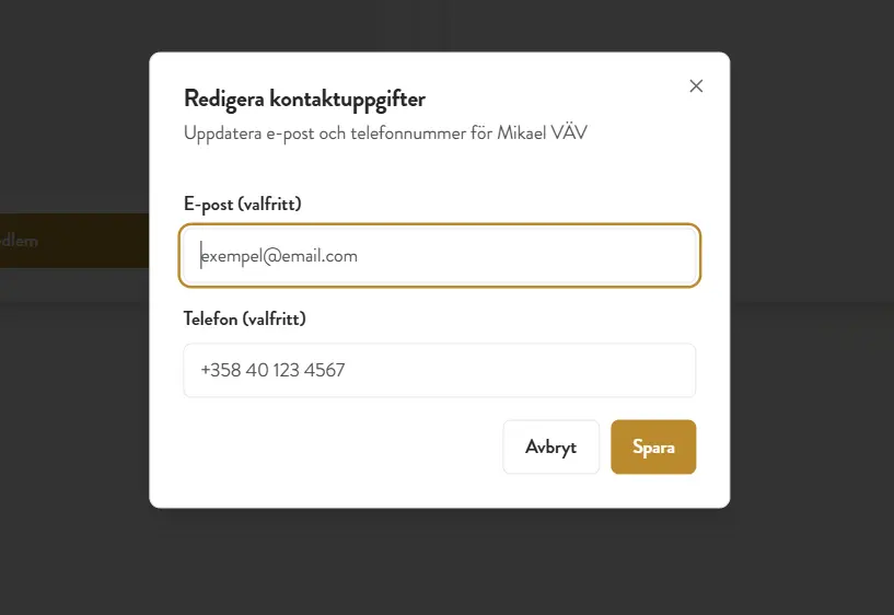 Redigering av medlemmar