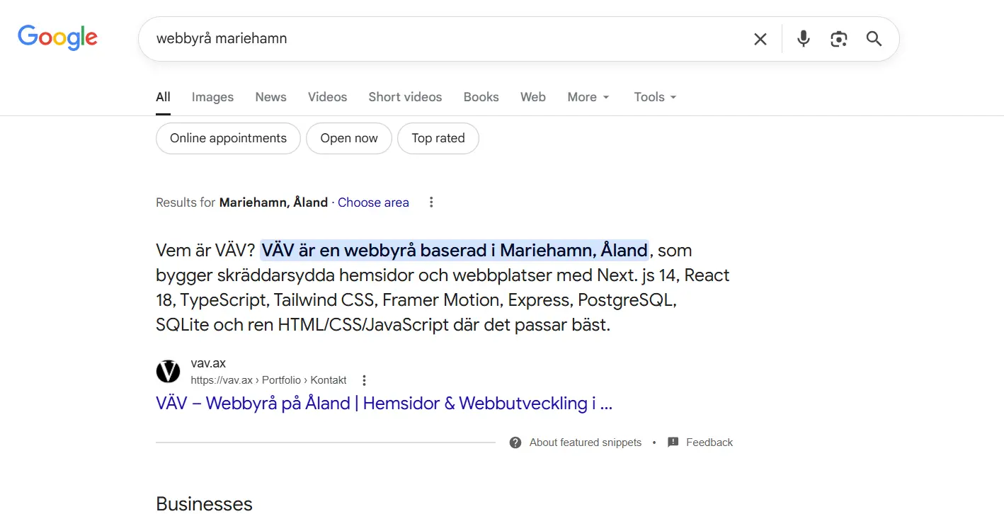 SEO resultat - Organisk trafik tillväxt